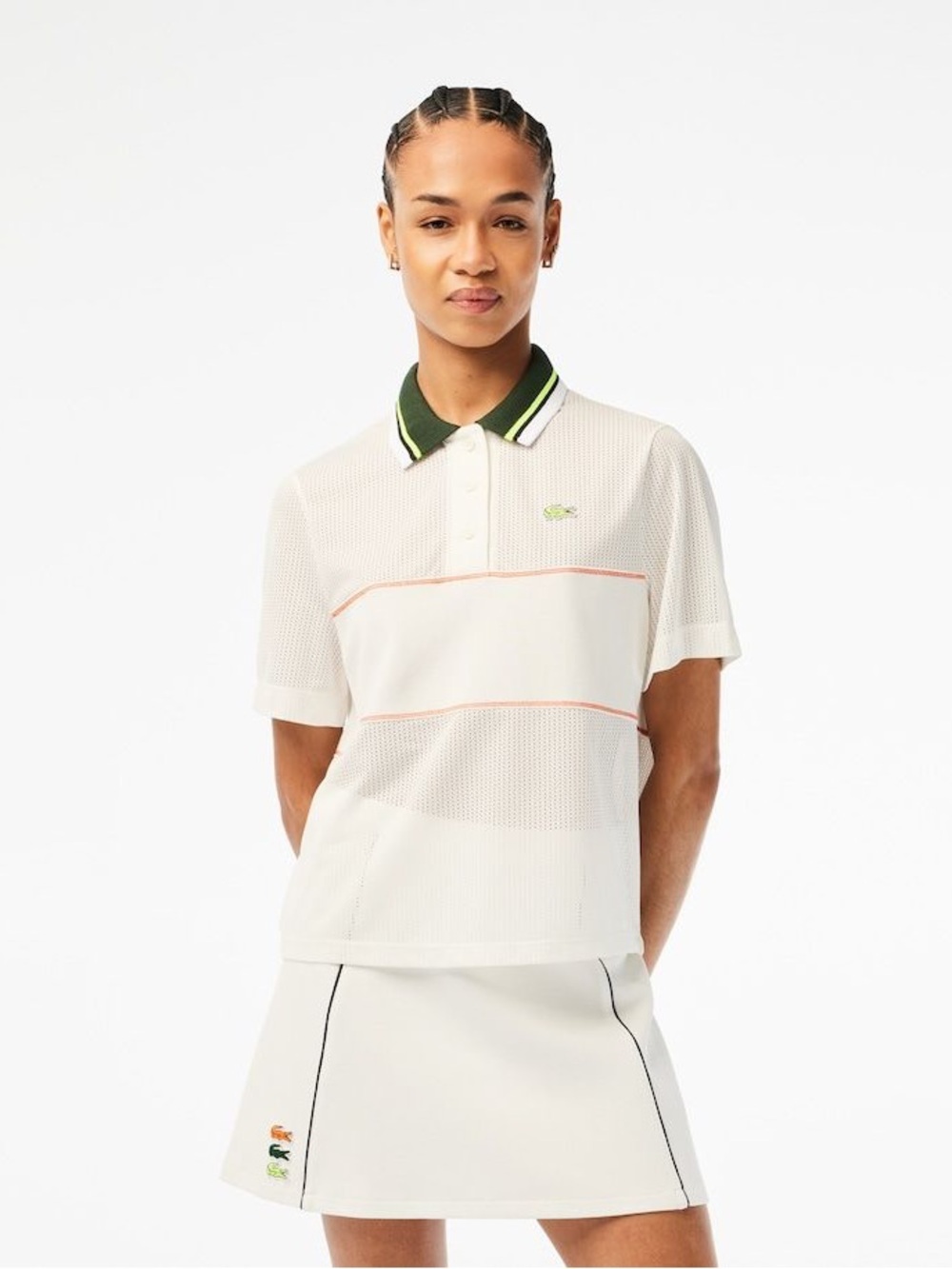 Lacoste
Women's Short Sleeved Ribbed Collar Polo Shirt